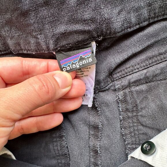 Patagonia Cropped Pants Size 6 Black Hemp Blend Lagenlook - Picture 8 of 16